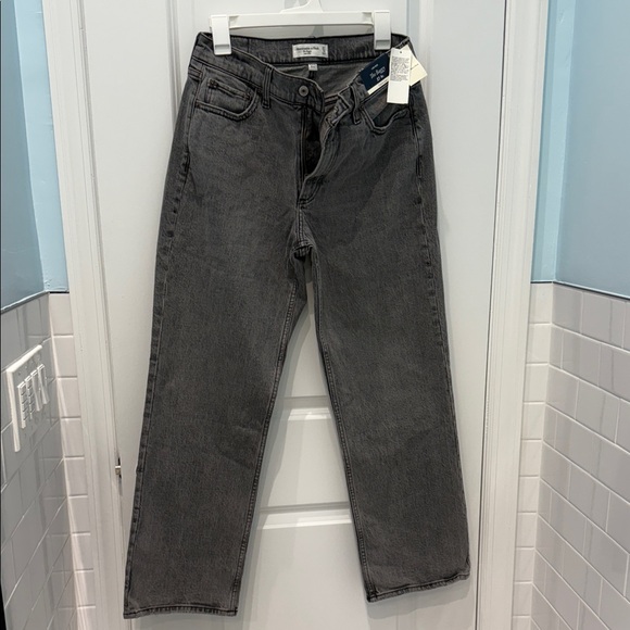Abercrombie & Fitch Women's Dark Gray Wide Leg Jeans - Picture 1 of 3